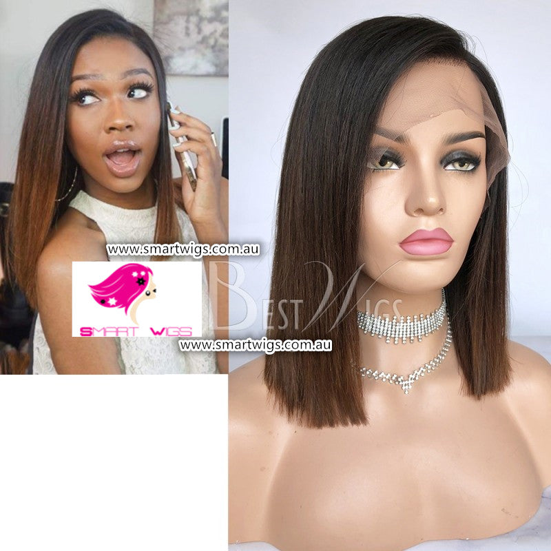 Medium Length Natural Straight Virgin Human Hair Lace Wig by Smart Wigs Brisbane