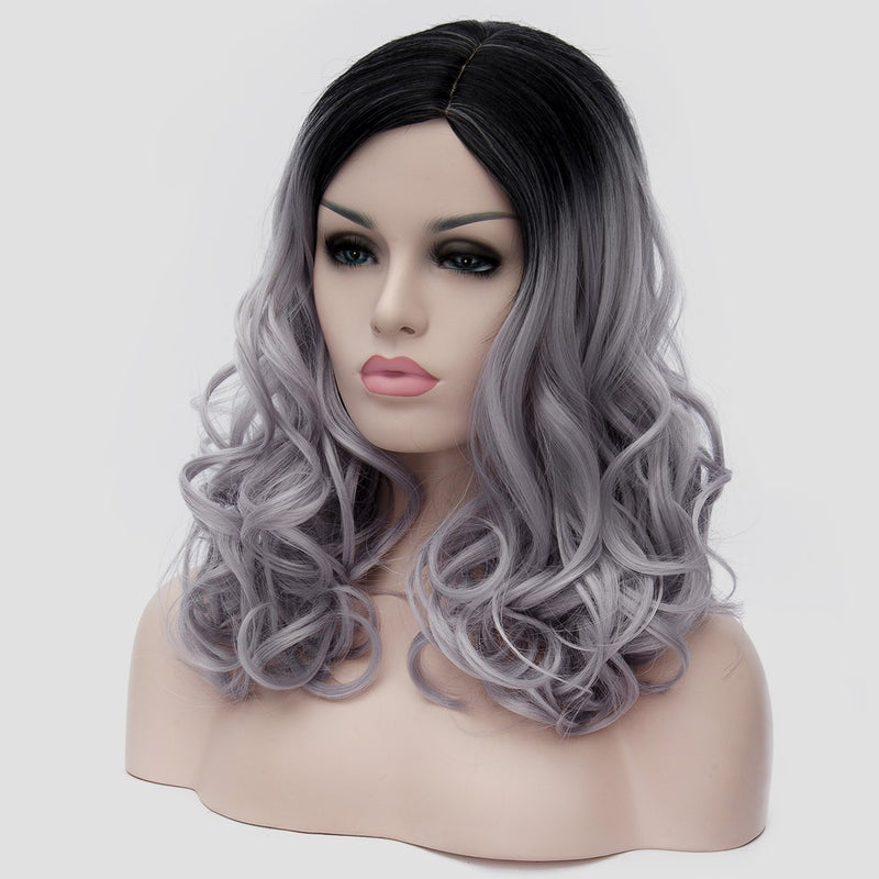 Dark roots costume curly silver grey wigs Smart Wigs Adelaide SA