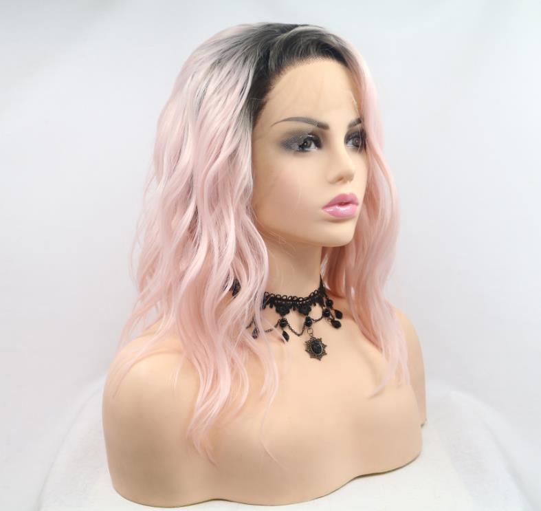 Baby Pink Dark Roots Wavy Lace Front Wig Smart Wigs Brisbane QLD