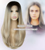 Dark Root Silver Blonde Straight Lace Front Wig - Smart Wigs QLD AU