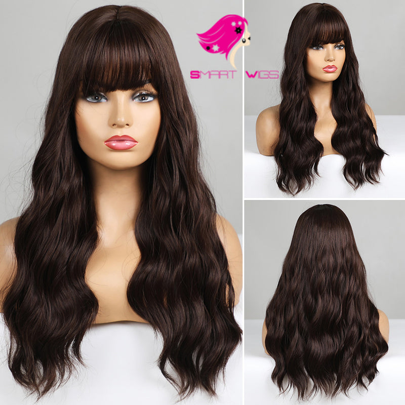 Best selling dark brown long curly medical wig Smart Wigs Melbourne