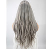 Dark Roots Silver Grey Natural Wavy Lace Front Wig - Smart Wigs Australia