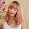 Dark roots warm pink long wavy wig | Smart Wigs Melbourne VIC