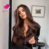 Natural dark brown middle part long wavy wig | Smart Wigs Melbourne VIC