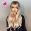 Dark roots natural blonde fashion long wavy wig | Smart Wigs Brisbane