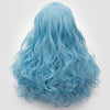 Natural looking light blue long curly wig without fringe Adelaide SA