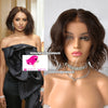 Dark Brown Short Wavy Human Hair Glueless Lace Front Wig by Smart Wigs Sydney