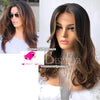Ombre Long Wavy Human Hair Glueless Lace Front Wig with Highlights by Smart Wigs Brisbane