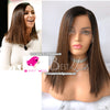Celebrity Style Dark Roots Brown Virgin Human Hair Lace Wig by Smart Wigs Sydney