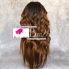 Omber Color Long Wavy Middle Part Human Hair Lace Wig by Smart Wigs Melbourne AU