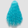 Light blue color long wavy wig with fringe by Smart Wigs Brisbane QLD