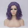 Dark Purple medium length curly wig without fringe - Smart Wigs Sydney