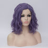 Dark Purple medium length curly wig without fringe - Smart Wigs Sydney AU