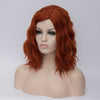 Red orange middle part medium curly wig - Smart Wigs Brisbane AU