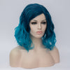 Blue with dark roots middle part medium curly wig - Smart Wigs Sydney NSW