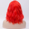 Bright red medium length curly wig by Smart Wigs Sydney
