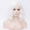 White medium length curly wig without fringe by Smart Wigs Adelaide SA