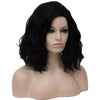 Natural black medium length curly wig without fringe by Smart Wigs Brisbane