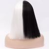 Half white and half black color long wig by Smart Wigs Melbourne