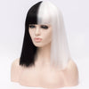 Half white and half black color long wig by Smart Wigs Melbourne