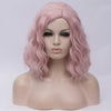 Natural light pink medium curly middle part wig by Smart Wigs Sydney
