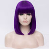 Natural dark purple full fringe medium bob wig by Smart Wigs Perth WA
