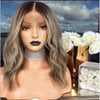 Dark Root Ash Blonde Wavy Lace Front Wig - Smart Wigs Brisbane QLD