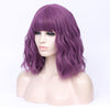Dark purple full fringe medium curly costume wig - Smart Wigs Perth WA