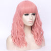 Light pink full fringe long curly costume wig - Smart Wigs Brisbane