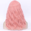 Light pink full fringe long curly costume wig - Smart Wigs Brisbane
