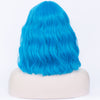 Sky blue full fringe medium curly costume wig - Smart Wigs Sydney NSW