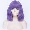 Natural purple full fringe medium curly wig - Smart Wigs Adelaide