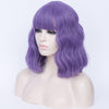 Natural purple full fringe medium curly wig - Smart Wigs Adelaide