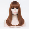 Dark reddish brown long straight wig by Smart Wigs Melbourne VIC