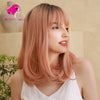 Dark roots warm pink long wavy wig | Smart Wigs Melbourne VIC