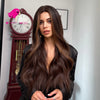 Natural dark brown middle part long wavy wig | Smart Wigs Melbourne VIC