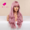 Natural warm pink full fringe long curly wig | Smart Wigs Melbourne