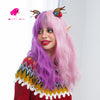 Half purple half pink long curly natural wig | Smart Wigs Adelaide SA
