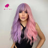 Half purple half pink long curly natural wig | Smart Wigs Brisbane