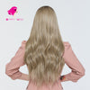 Dark Roots Natural Dark Blonde Wavy Lace Front Wig - Smart Wigs Sydney