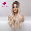 Dark roots platinum blonde long curly wig | Smart Wigs Melbourne VIC