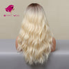 Dark roots white blonde long curly wig | Smart Wigs