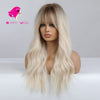 Dark roots natural platinum blonde long wavy wig | Smart Wigs Brisbane