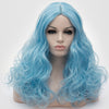 Natural looking light blue long curly wig without fringe Adelaide SA
