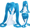 The long dark blue pigtail cosplay wig only at Smart Wigs Brisbane QLD
