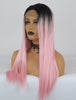 2020 New Dark Roots Light Pink Long Silk Straight Lace Front Wig By Smart Wigs Melbourne VIC