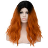 Red orange with dark roots long wavy wig - Smart Wigs Melbourne VIC