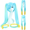 Super long blue yellow pigtail cosplay wig at Smart Wigs Brisbane QLD