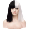 Half white and half black color long wig by Smart Wigs Melbourne