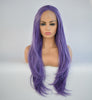 Warm Purple Natural Long Wavy Lace Front Wig - Smart Wigs Brisbane QLD